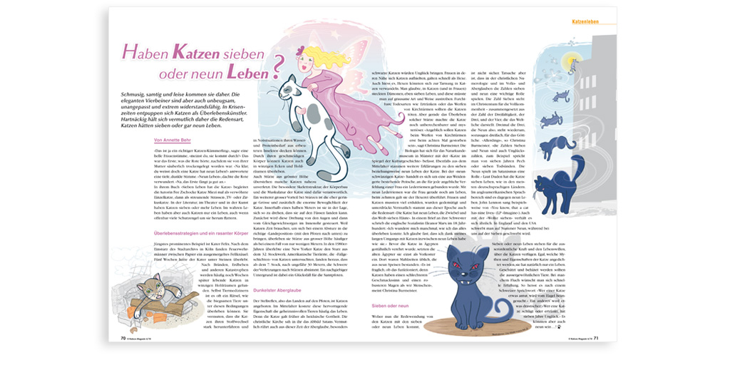 Illustration Katzenleben - Schweizer Katzenmagazin